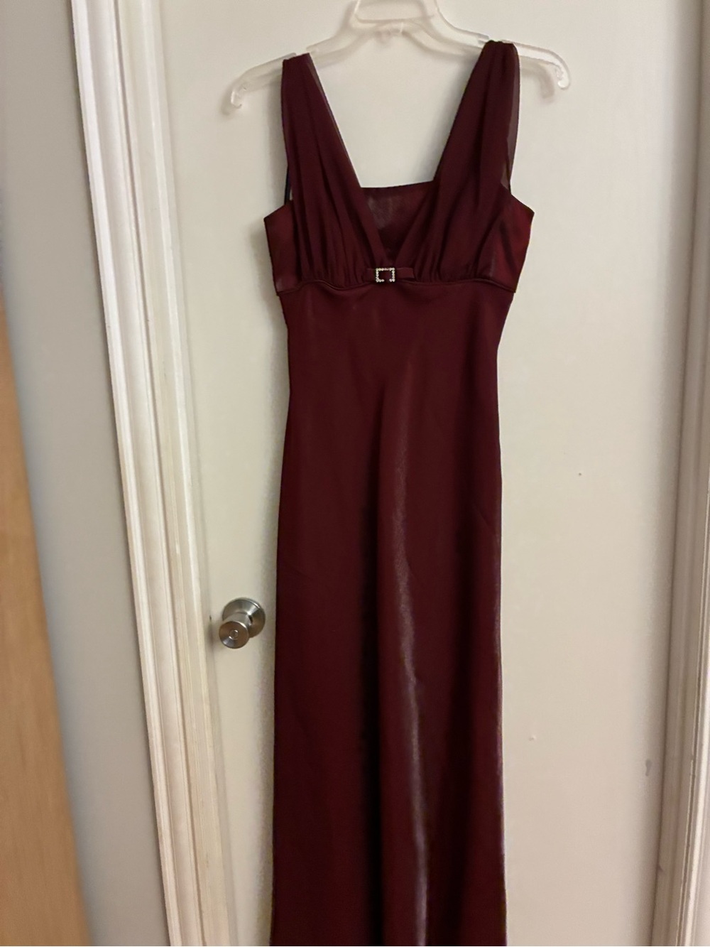 Betsy & Adam Deep Burgundy Sleeveless Prom Gown